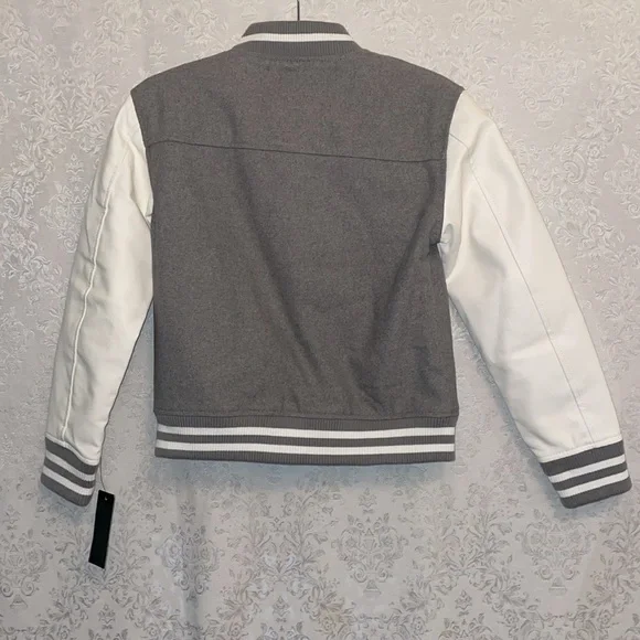 NWT XRAY Gray & White Varsity Jacket. Size Medium. - Picture 2 of 5
